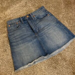 Madewell Fringe Hem Denim Mini